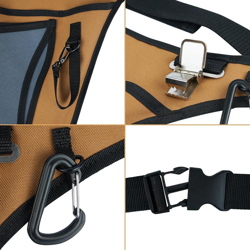 KUNN Garden Tool Waist Belt - 4 Deep Pockets Tool Apron for Women Men,Utility Pouch for Gardening,Electrican,Florists,Plumbing - Image 5